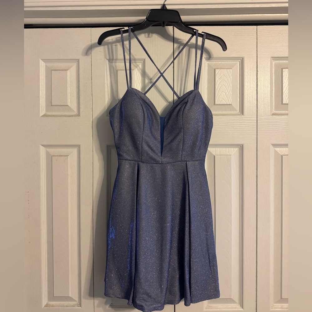 Sparkly Blue Hoco Dress